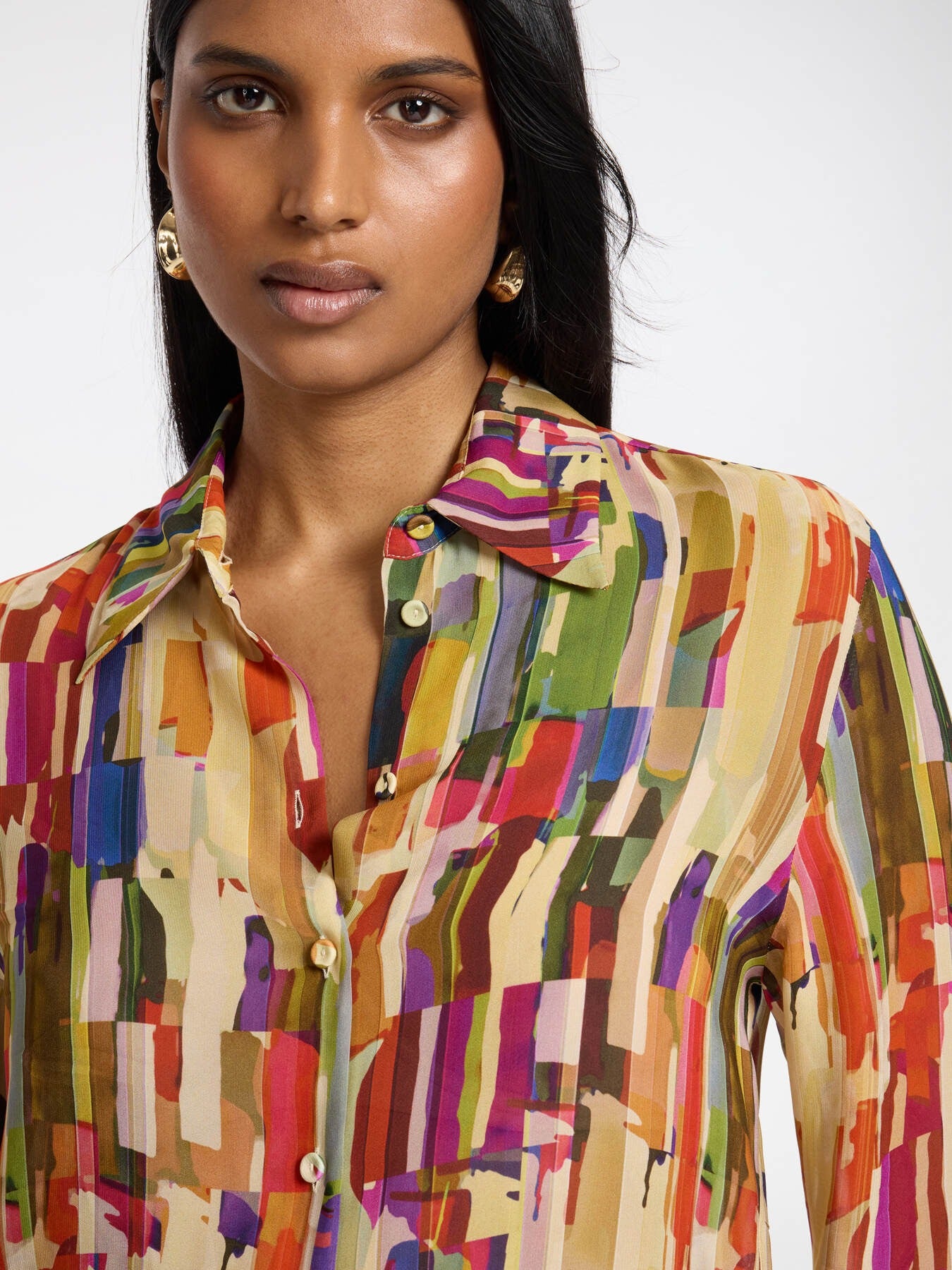 Camicia in viscosa stampata