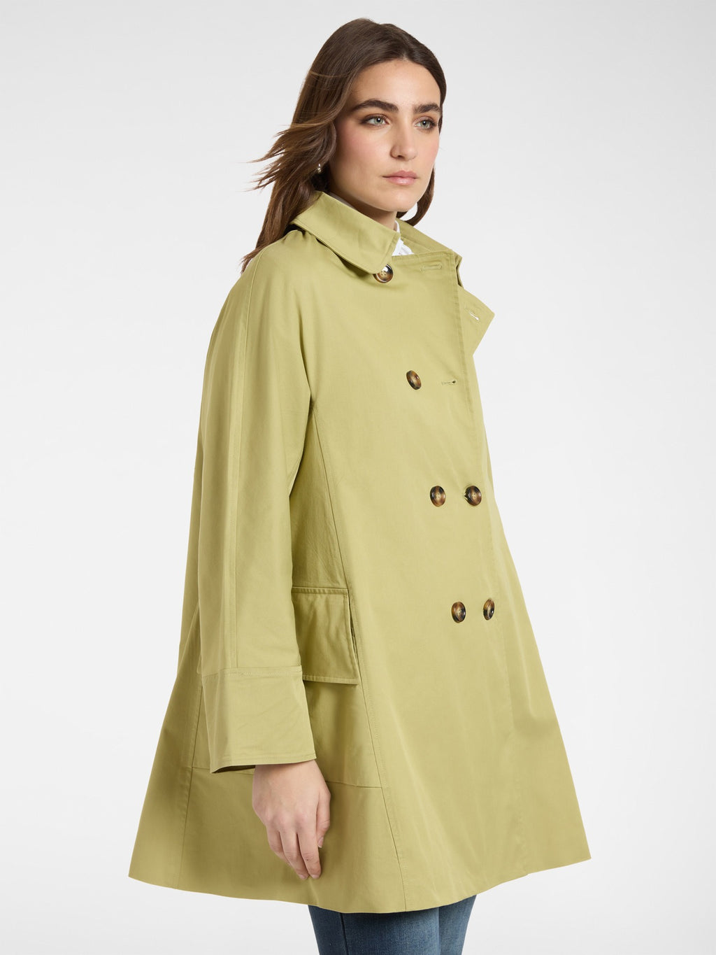 Trench doppiopetto in gabardine