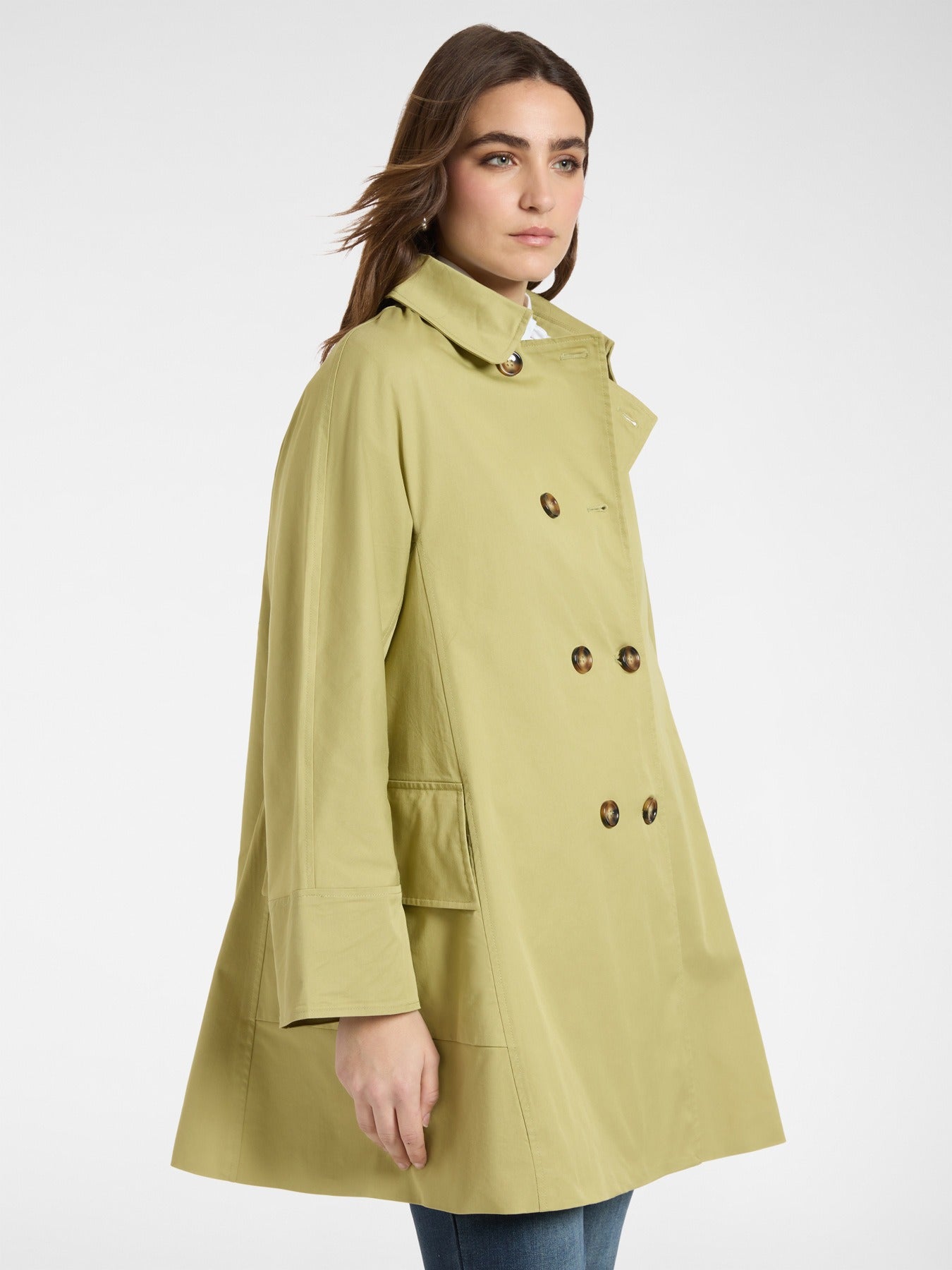 Trench doppiopetto in gabardine