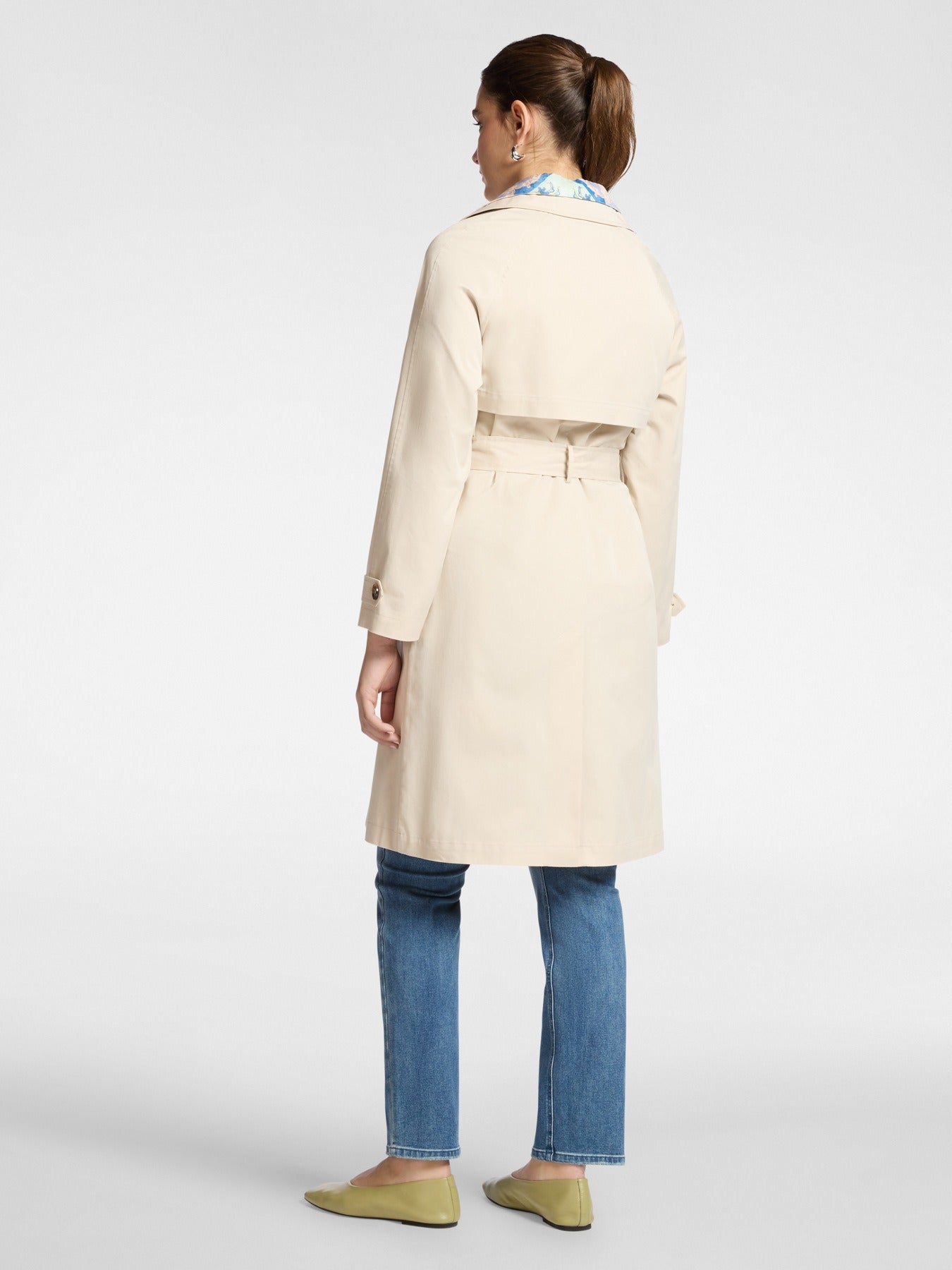 Trench doppiopetto in gabardina