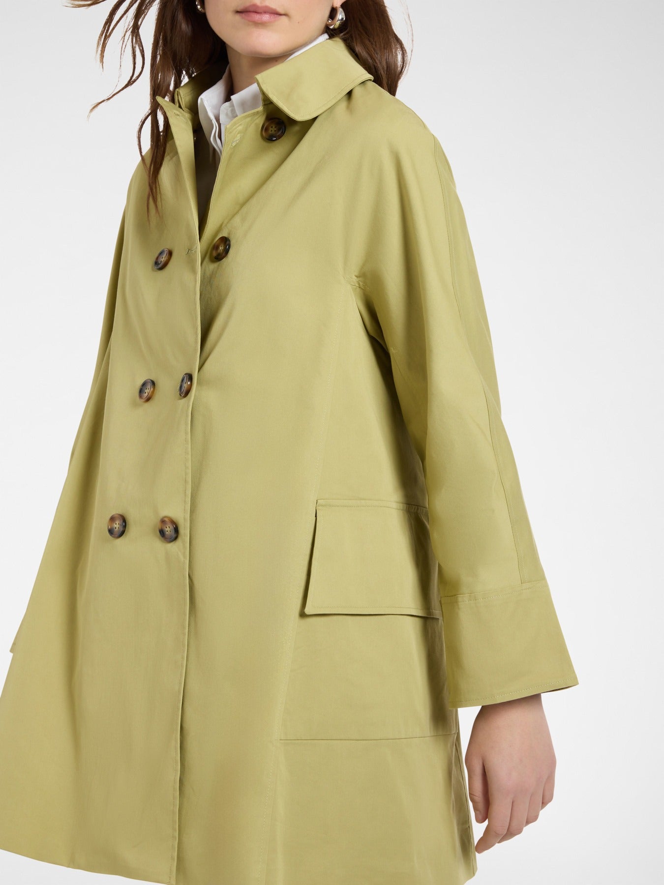 Trench doppiopetto in gabardine