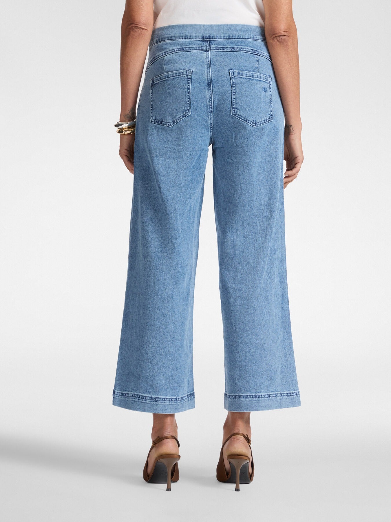 Jeans floreali wide leg