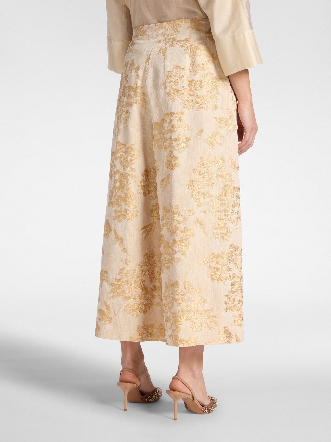 Pantaloni cropped jacquard