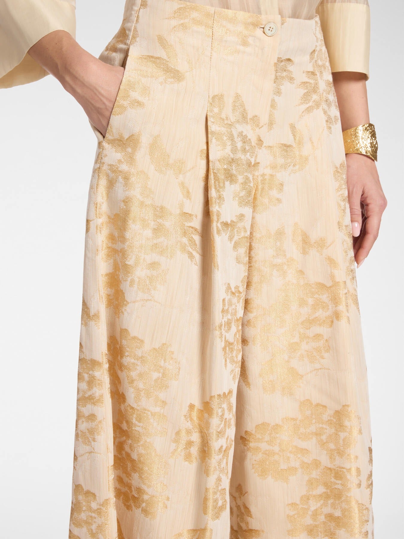 Pantaloni cropped jacquard