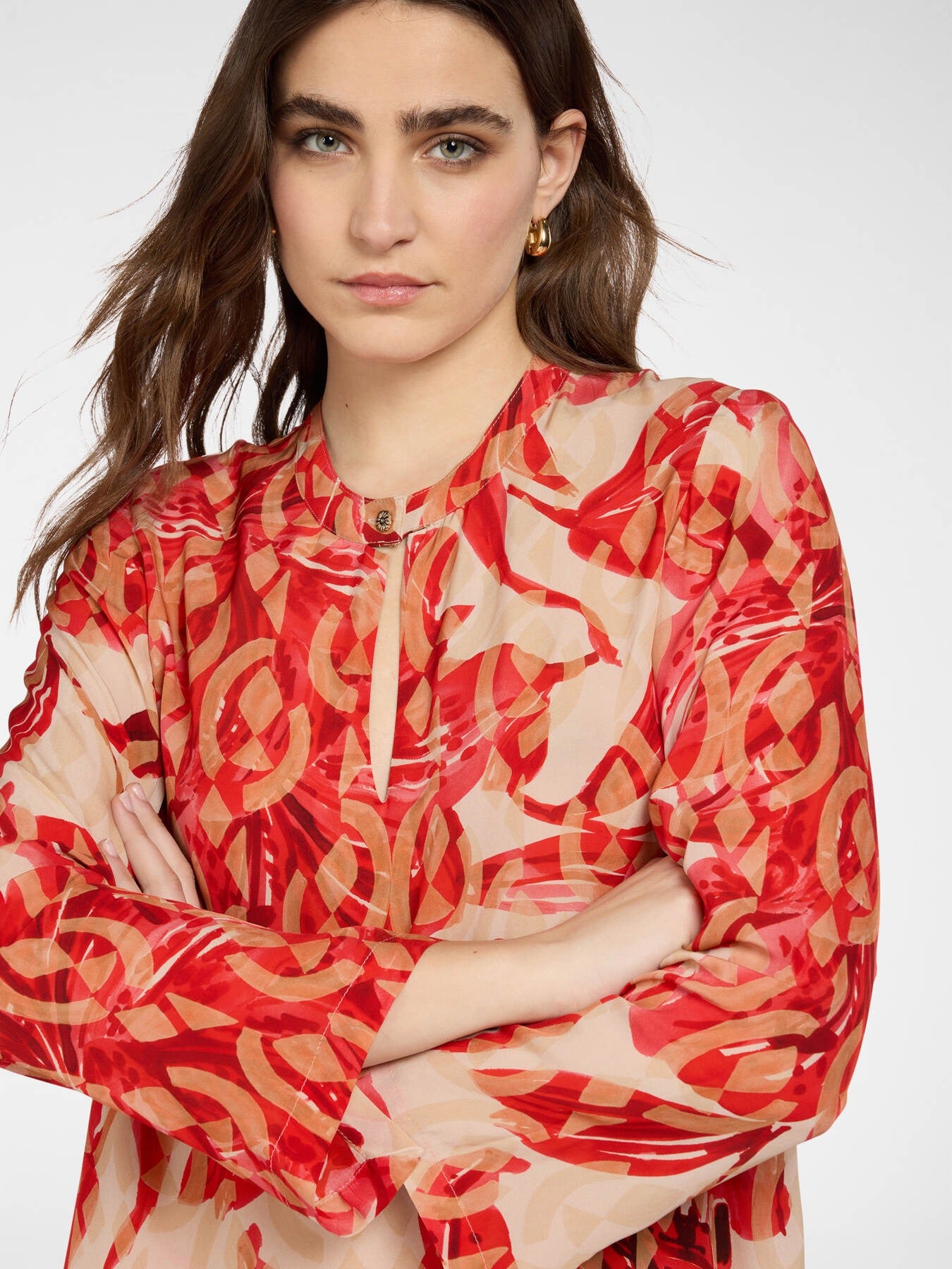 Blusa lunga stampata