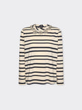 T-shirt rigata con ricamo floreale