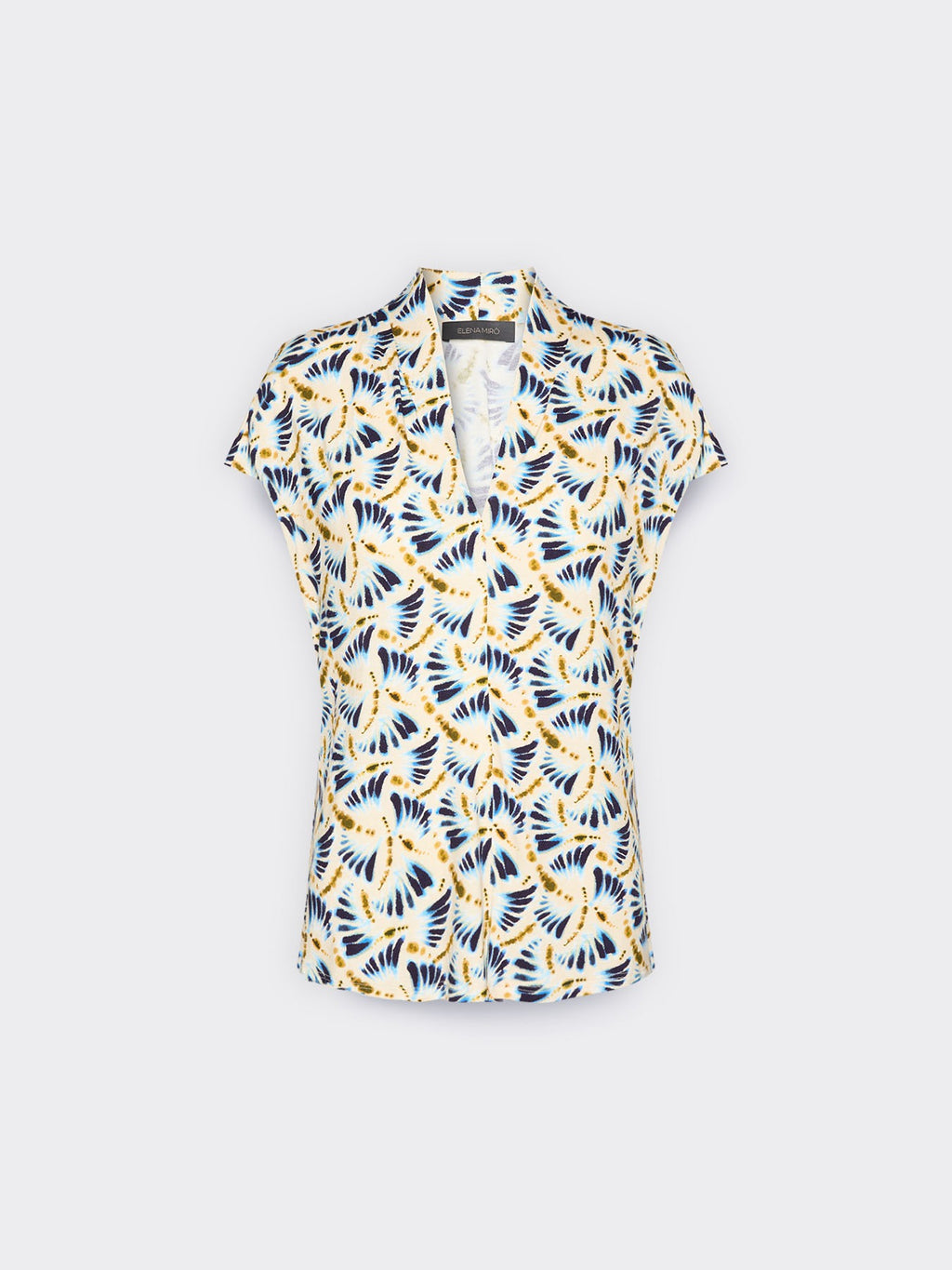 T-shirt stampata con scollo a V