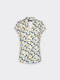 T-shirt stampata con scollo a V
