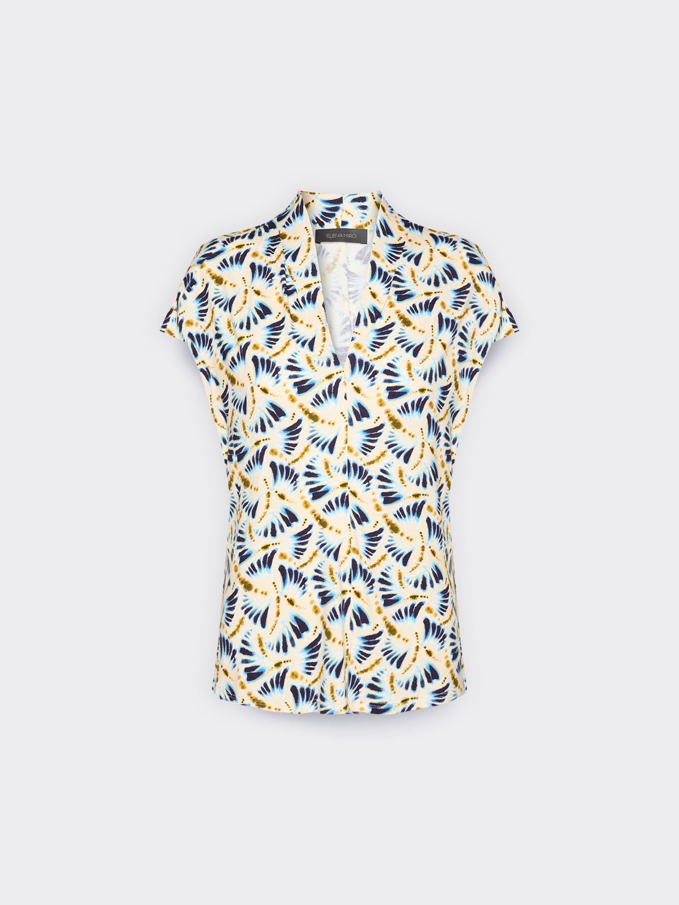 T-shirt stampata con scollo a V