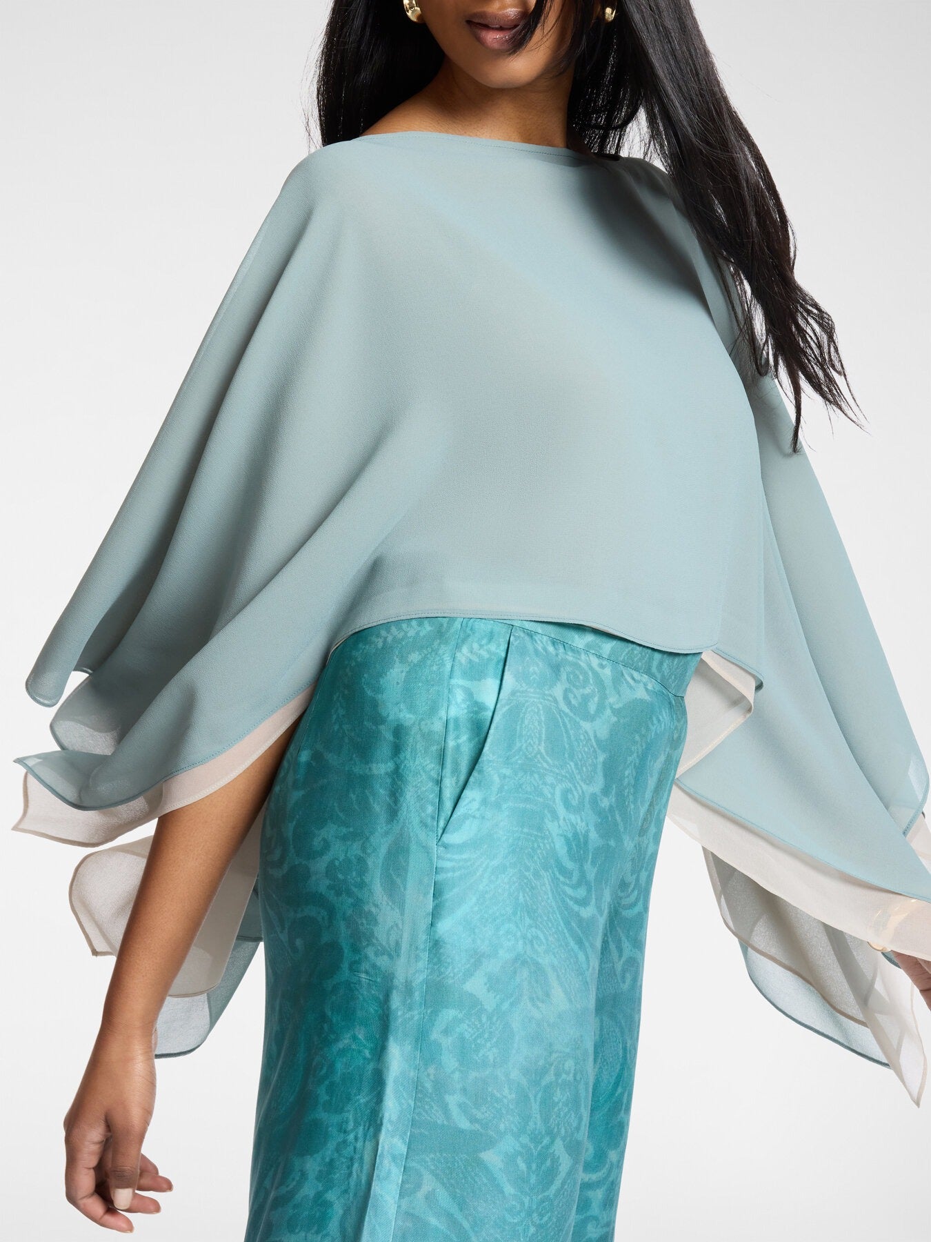 Mantella doppia in georgette