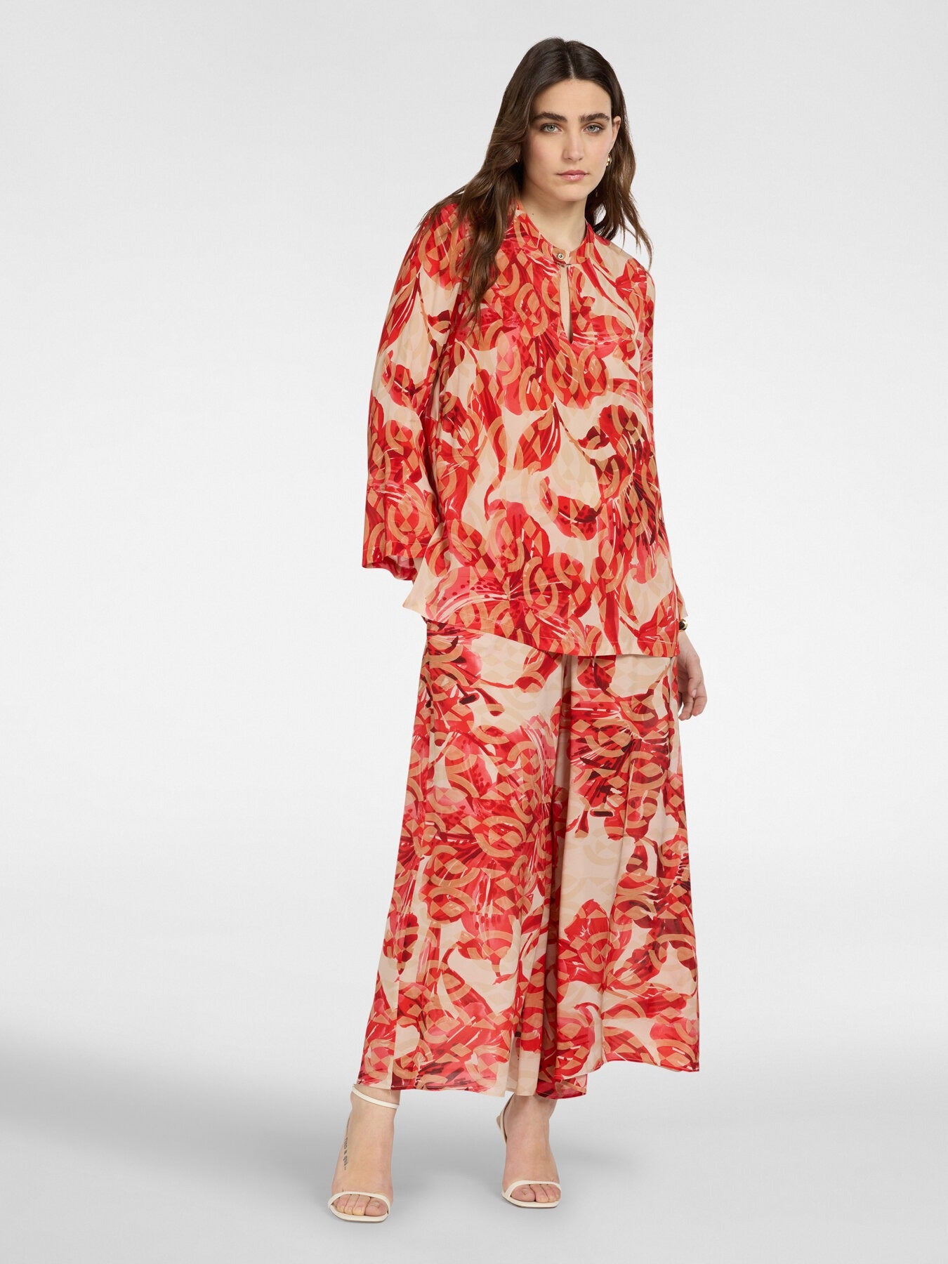 Blusa lunga stampata