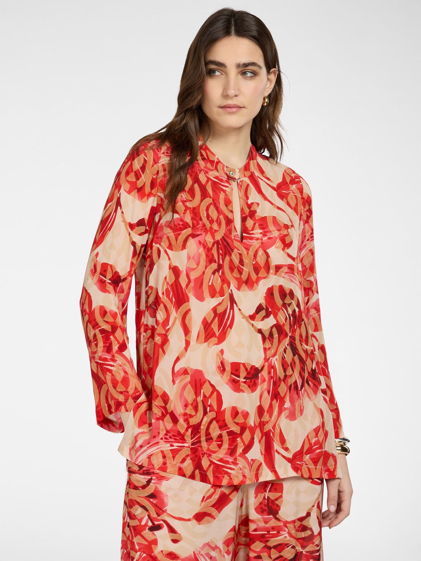 Blusa lunga stampata
