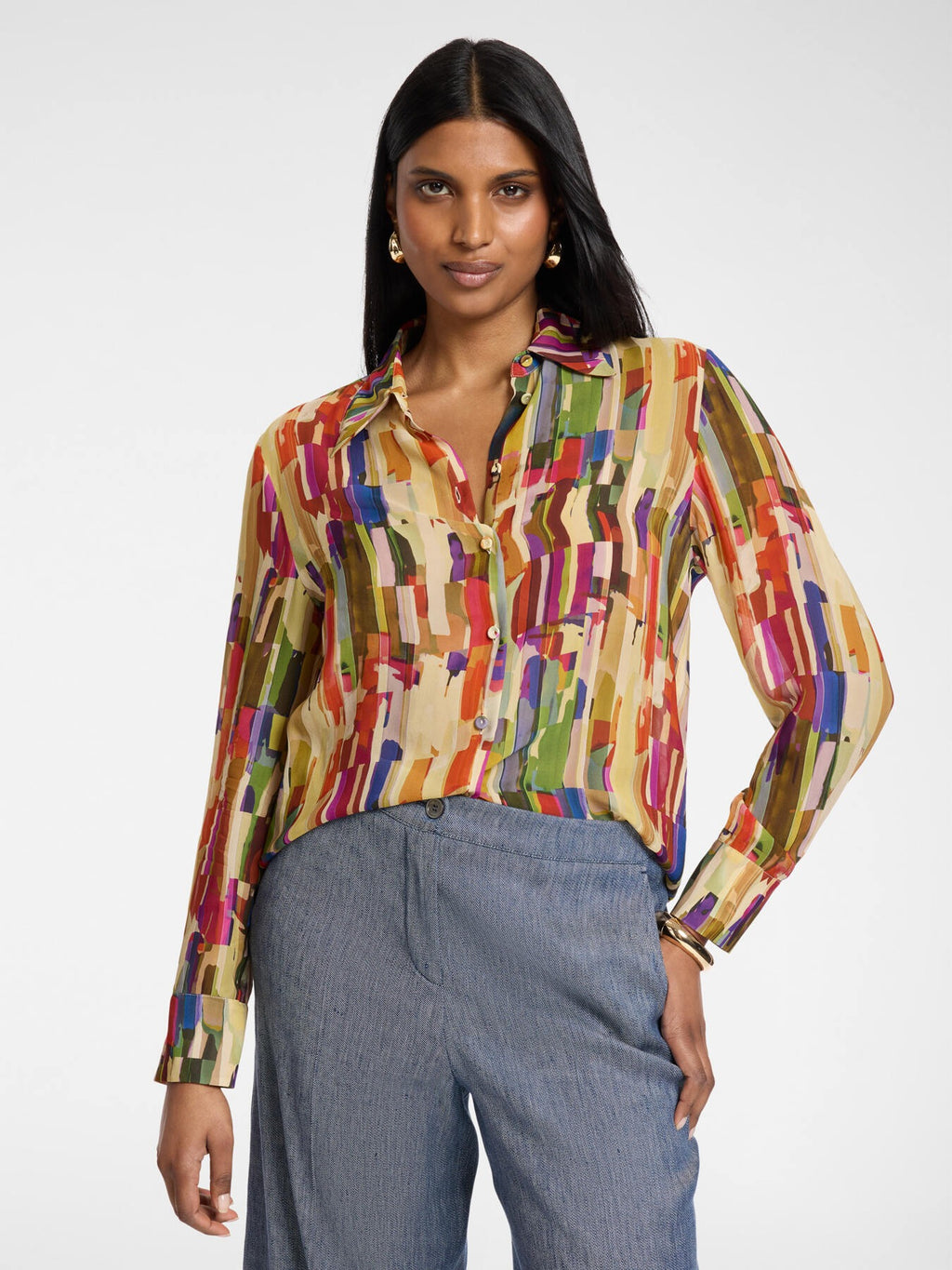 Camicia in viscosa stampata