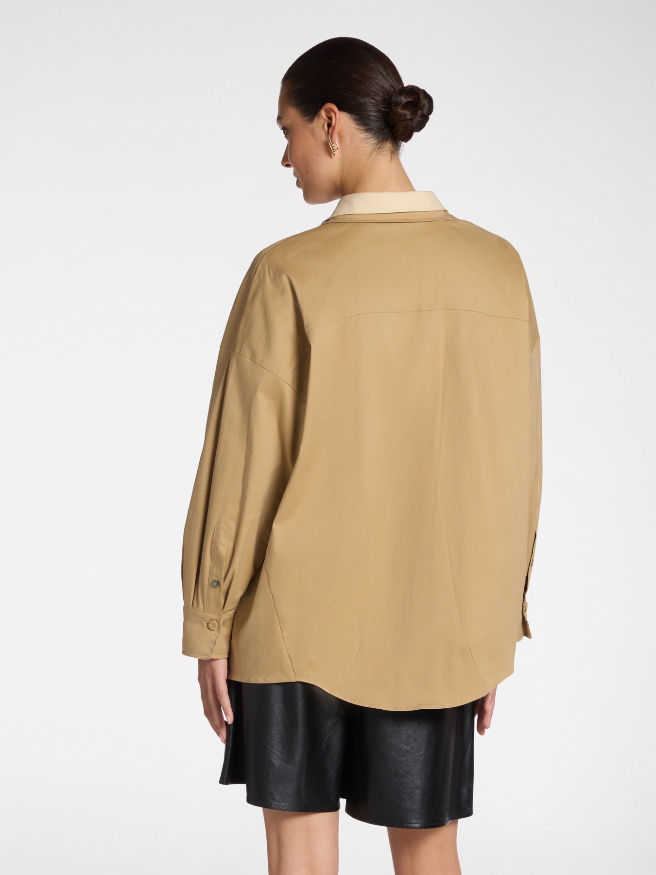 Camicia lunga in gabardina